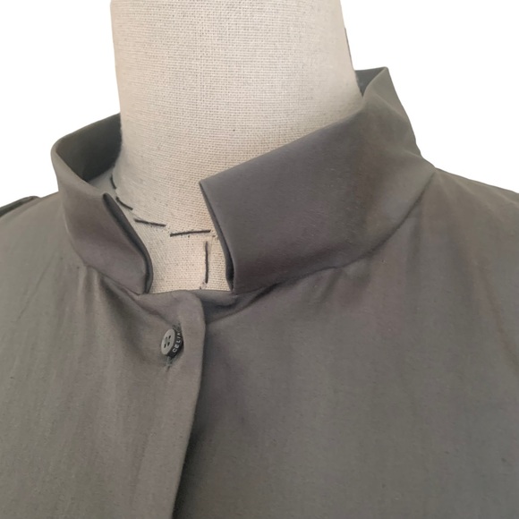 Celine Gray Button Down Shirt Blouse sz 38 *Flawed - Picture 8 of 12